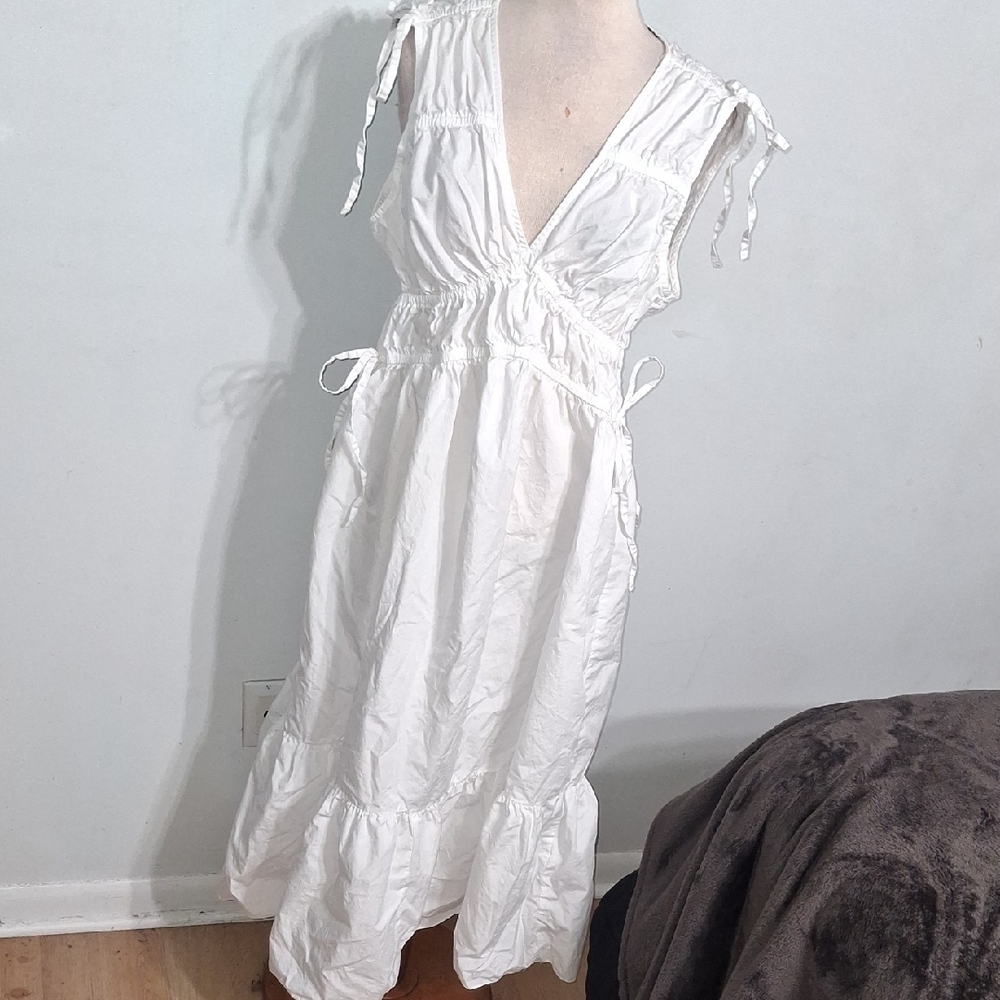 Topshop / Summery White Midi Dress with Tie Straps😍- W Sz 10